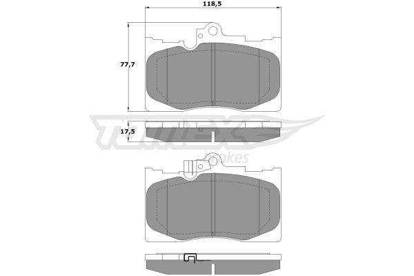 TOMEX BRAKES stabdžių trinkelių rinkinys, diskinis stabdys TX 17-60